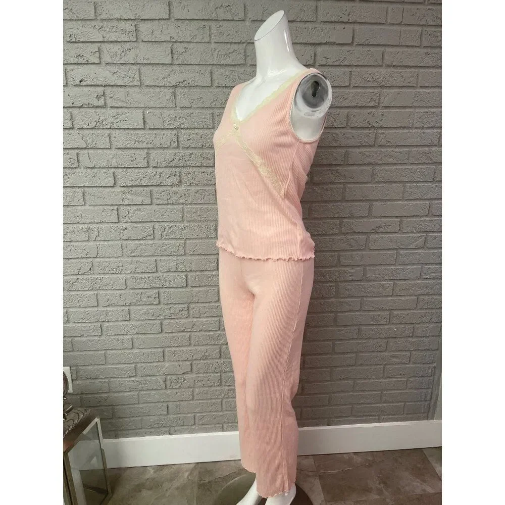 Dockers Women's Pink Lounge / Sleepwear 2 Pcs Cami Pant Set Size L
